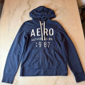 Aeropostale Navy Hoodie with Yellow Embroidered Logo